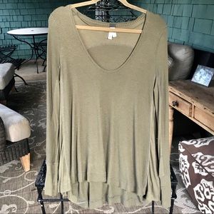 COPY - We The Free olive green thermal top. S/P